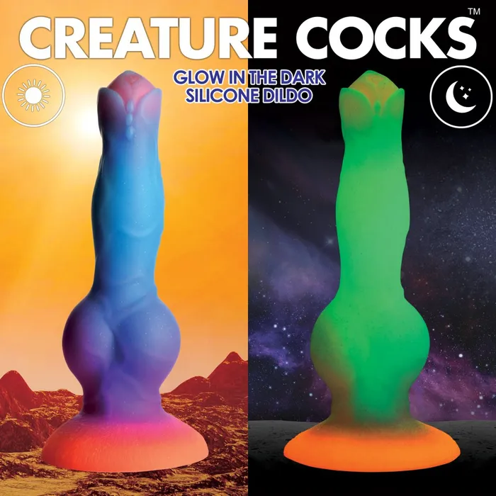Space Cock GlowintheDark Silicone Alien Dildo Creature Cocks Dildos