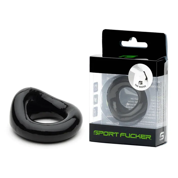 Sport Fucker Wedge Rubber Cock Ring Black Sport Fucker Male Sex Toys