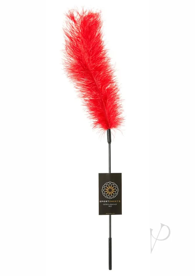 Sportsheets Vibrators Sportsheets Ostrich Feather Tickler Red