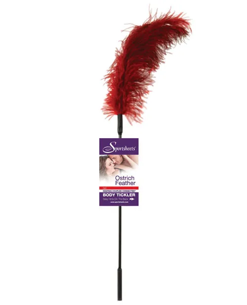 Sportsheets Vibrators Sportsheets Ostrich Feather Tickler Red Sportsheets Vibrators Sportsheets Ostrich Feather Tickler Red