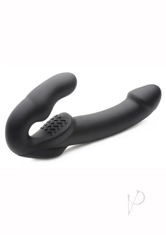 Strap U Evoke Super Charged Rechargeable Silicone Vibrating Strapless Strap On Black Strap U Female Sex Toys