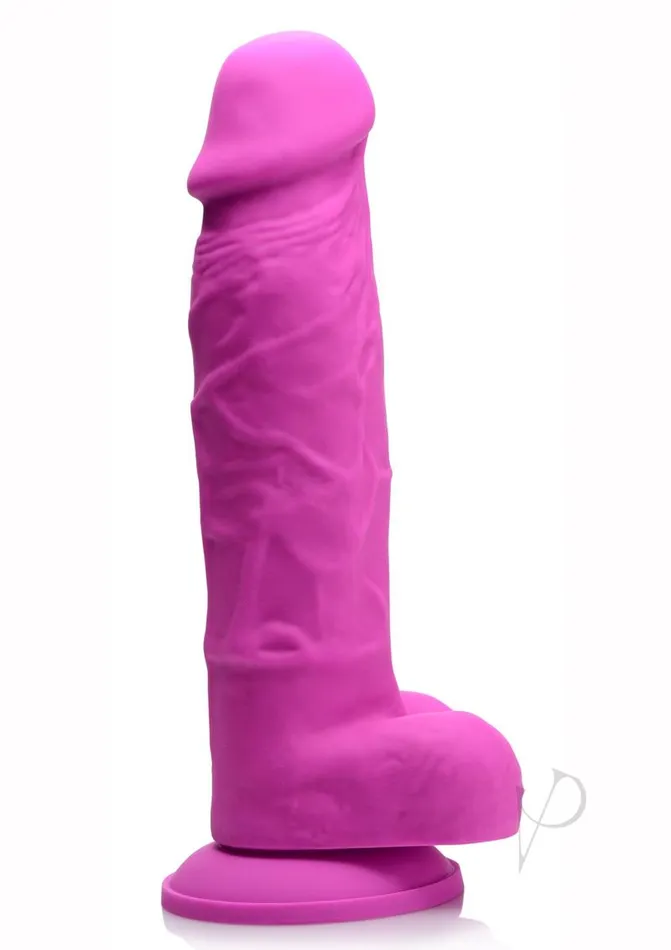 Strap U Female Sex Toys Strap U Power Pecker Silicone 7in Dildo with Balls Pink