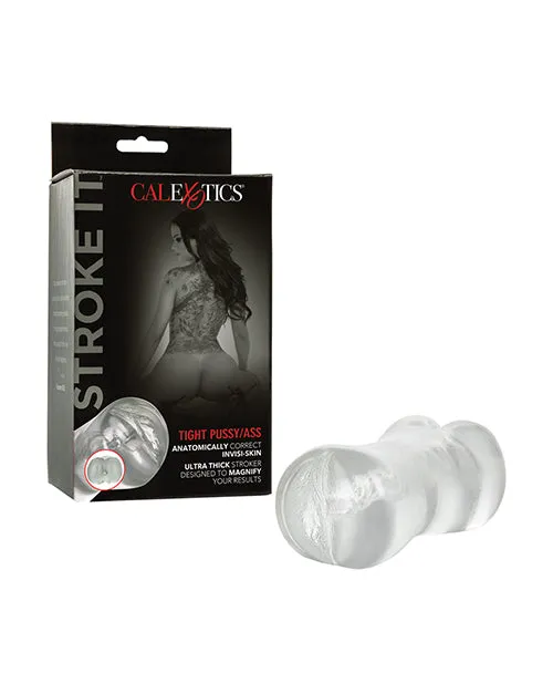 Stroke It Male Sex Toys Stroke It Realistic Dual Ended Stroker Pussy and Ass Clear