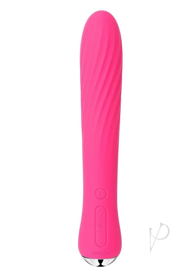 Svakom Anya Silicone Heating Vibrator Plum RedSilver Svakom Vibrators