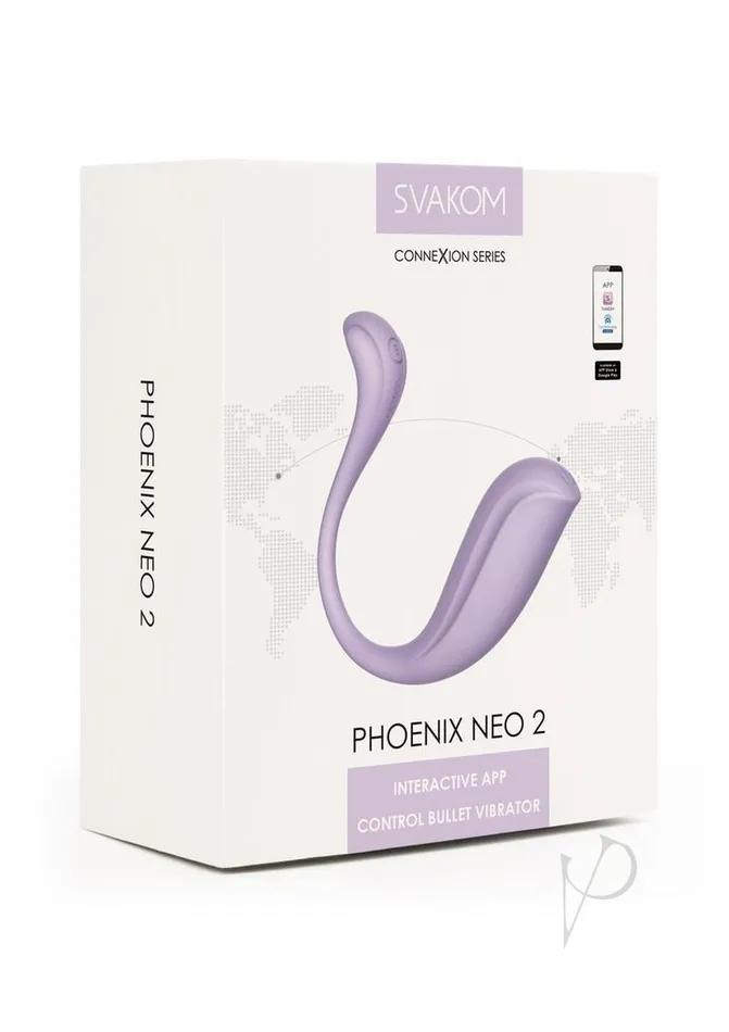 Svakom Phoenix Neo 2 App Control Rechargeable Silicone Bullet Vibrator with Remote Control Lavender Svakom Female Sex Toys Svakom Phoenix Neo 2 App Control Rechargeable Silicone Bullet Vibrator with Remote Control Lavender Svakom Female Sex Toys