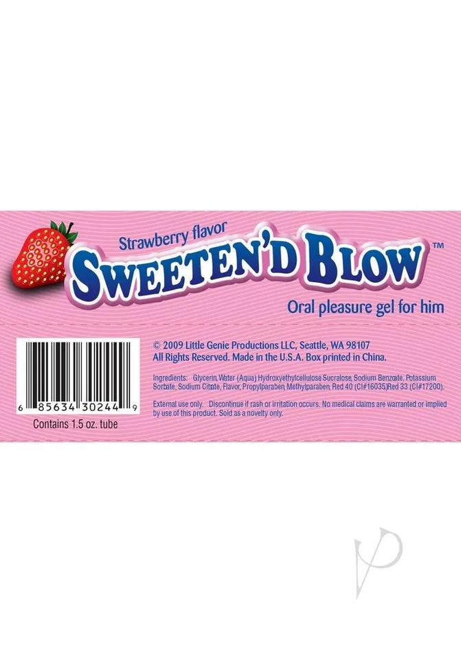 Sweeten D Blow Flavored Oral Pleasure Gel 15oz Strawberry Sweeten D Blow Enhancers Sweeten D Blow Flavored Oral Pleasure Gel 15oz Strawberry Sweeten D Blow Enhancers