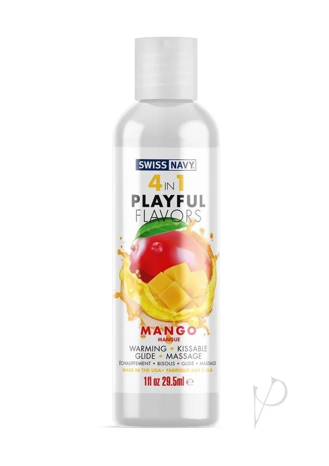 Swiss Navy 4 In 1 Flavored Lubricant 1oz Mango Swiss Navy Lubricants
