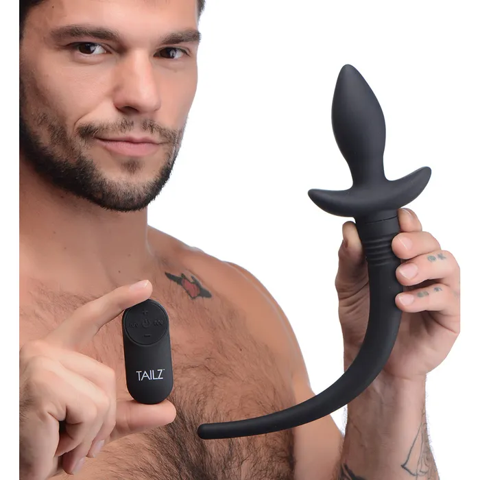 Tailz Male Sex Toys Remote Control Wagging and Vibrating Puppy Tail Anal Plug