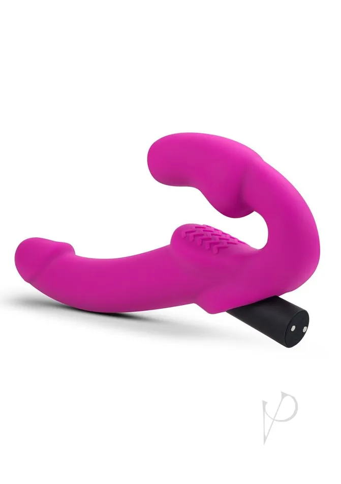 Temptasia Female Sex Toys Temptasia Estella Strapless Silicone Vibrating Dildo with Rechargeable Bullet Pink