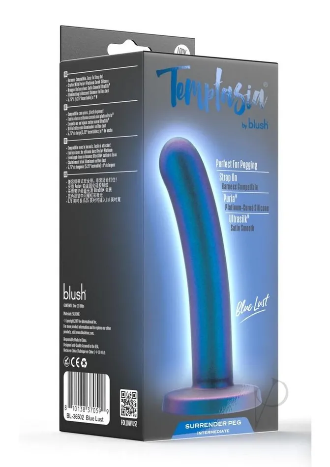 Temptasia Surrender Peg Silicone Dildo Intermediate Blue Lust Temptasia Dildos Temptasia Surrender Peg Silicone Dildo Intermediate Blue Lust Temptasia Dildos