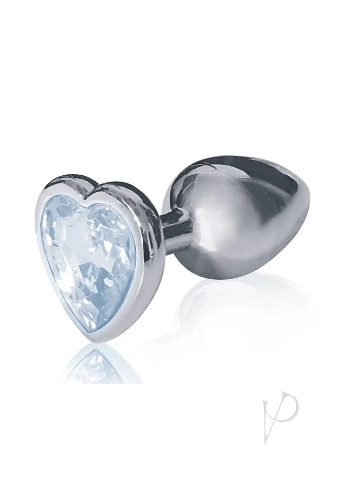 The 9s Anal The 9s The Silver Starter Bejeweled Heart Stainless Steel Plug Diamond