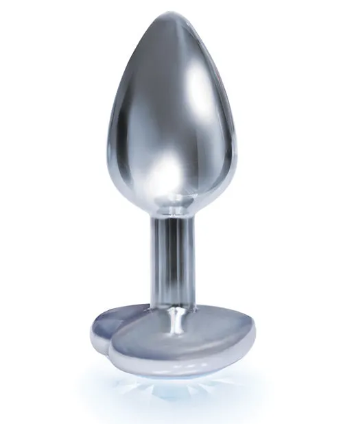 The 9s Anal The 9s The Silver Starter Bejeweled Heart Stainless Steel Plug Diamond