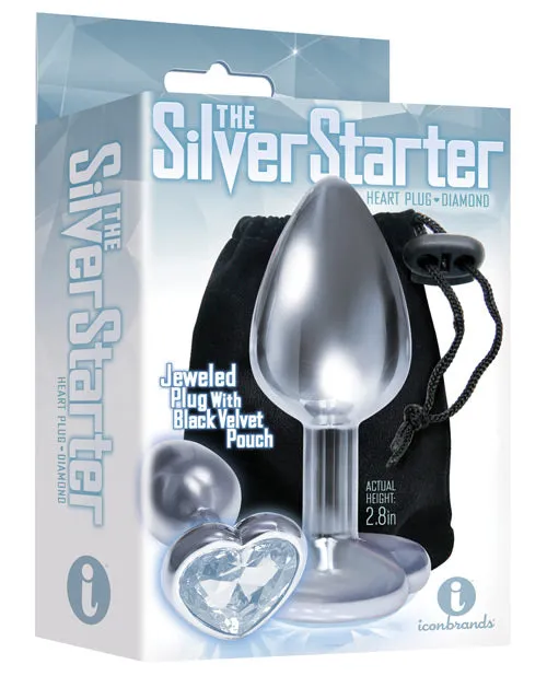 The 9s Anal The 9s The Silver Starter Bejeweled Heart Stainless Steel Plug Diamond