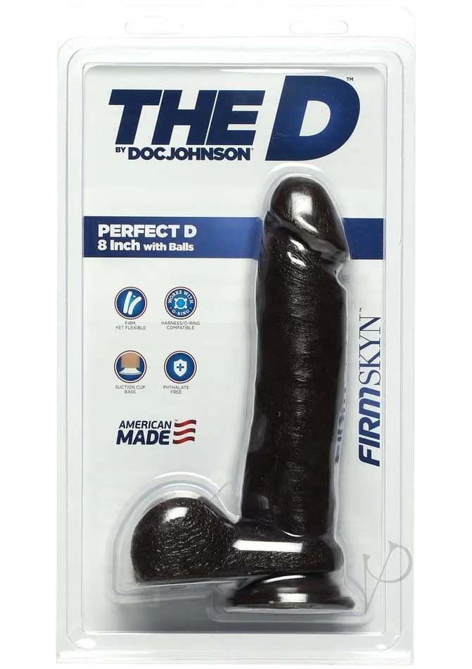 The D Perfect D Firmskyn Dildo with Balls 8in Chocolate The D Female Sex Toys The D Perfect D Firmskyn Dildo with Balls 8in Chocolate The D Female Sex Toys