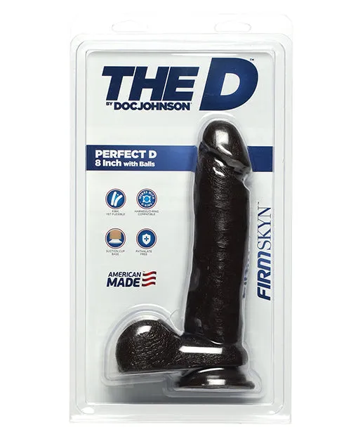The D Perfect D Firmskyn Dildo with Balls 8in Chocolate The D Female Sex Toys The D Perfect D Firmskyn Dildo with Balls 8in Chocolate The D Female Sex Toys