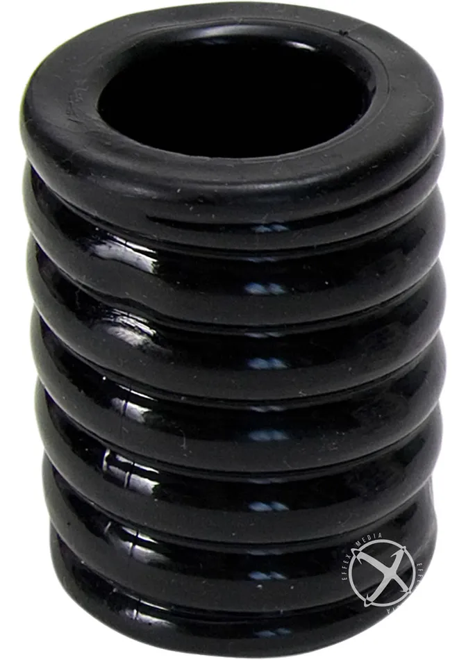 Titan Men Male Sex Toys TitanMen Ribbed StretchToFit Cock Cage Black Titan Men Male Sex Toys TitanMen Ribbed StretchToFit Cock Cage Black