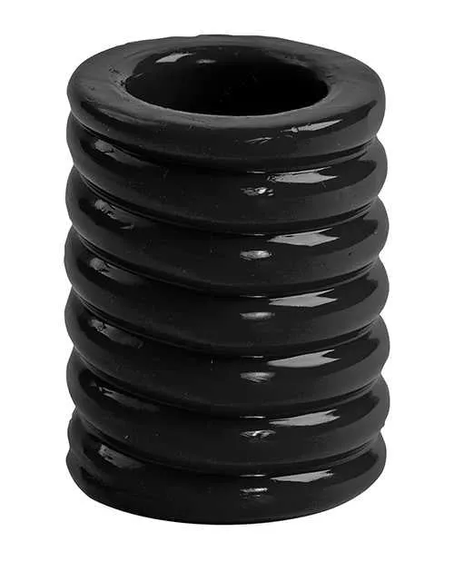 Titan Men Male Sex Toys TitanMen Ribbed StretchToFit Cock Cage Black Titan Men Male Sex Toys TitanMen Ribbed StretchToFit Cock Cage Black