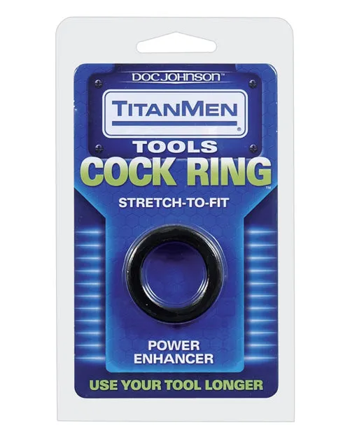 Titan Men TitanMen StretchToFit Cock Ring Black Couples Titan Men TitanMen StretchToFit Cock Ring Black Couples