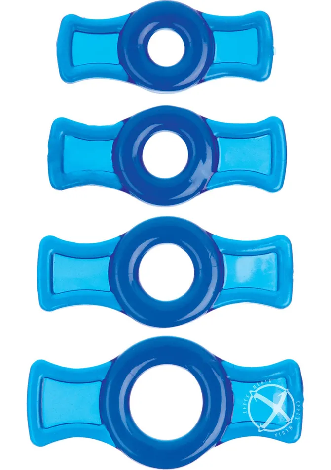 TitanMen StretchToFit Cock Rings 4 Piece Kit Blue Titan Men Couples TitanMen StretchToFit Cock Rings 4 Piece Kit Blue Titan Men Couples