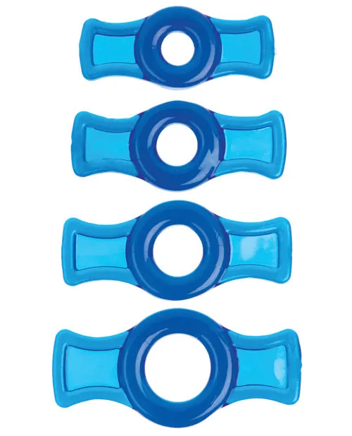 TitanMen StretchToFit Cock Rings 4 Piece Kit Blue Titan Men Couples TitanMen StretchToFit Cock Rings 4 Piece Kit Blue Titan Men Couples