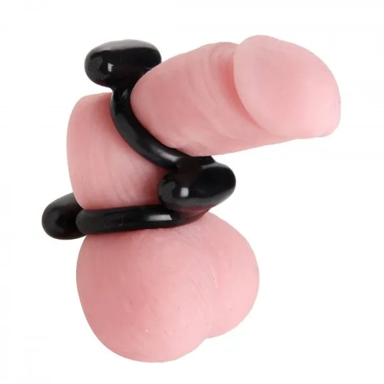 Trinity Men Male Sex Toys Dual Stretch To Fit Cock and Ball Ring