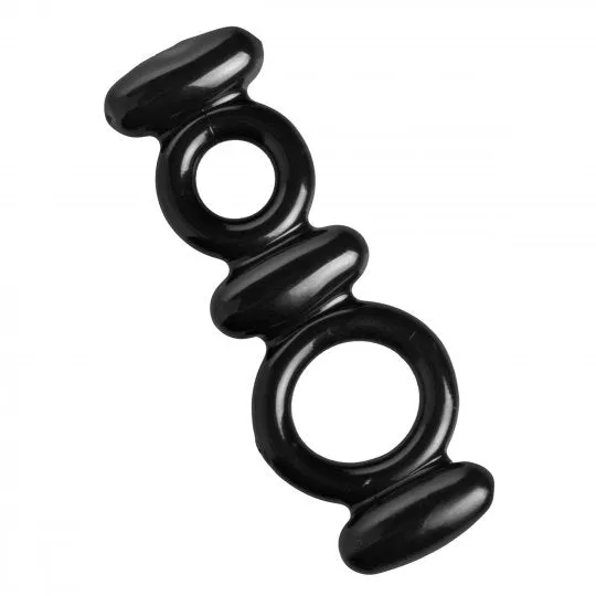 Trinity Men Male Sex Toys Dual Stretch To Fit Cock and Ball Ring