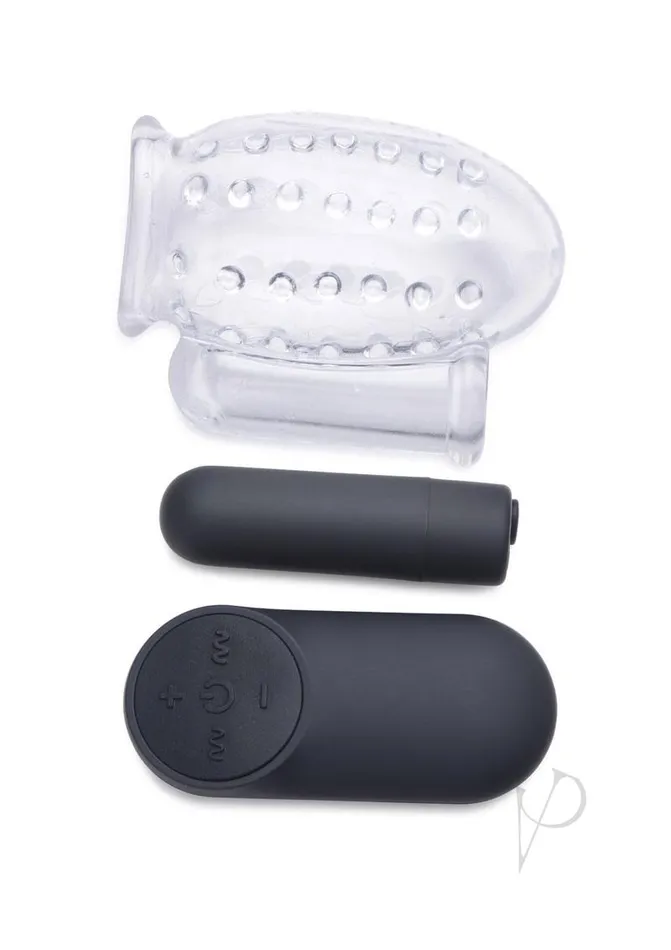 Trinity Men Trinity Men Rechargeable Bullet Penis Head Teaser with Remote Control Clear Female Sex Toys