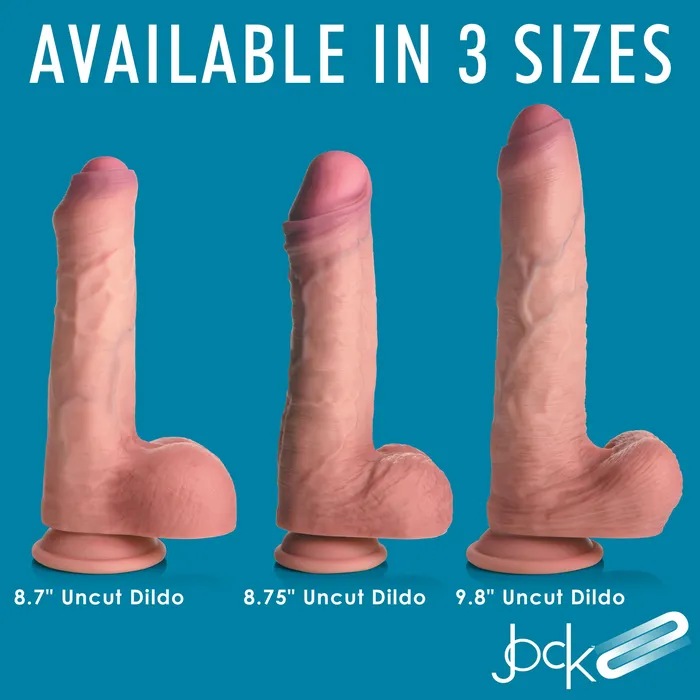Uncut Dual Density Silicone Dildo w Balls Curve Toys Dildos