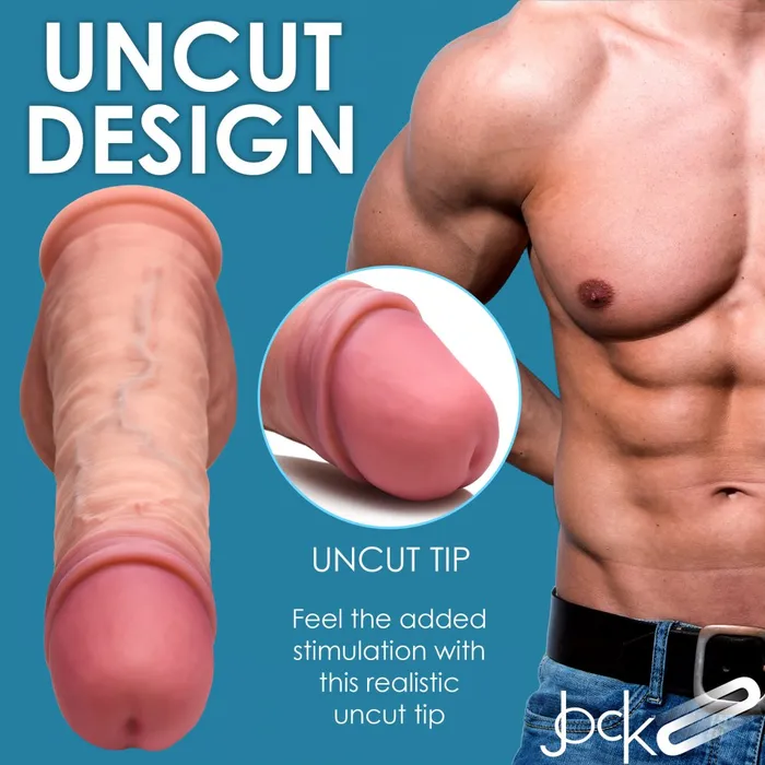 Uncut Dual Density Silicone Dildo w Balls Curve Toys Dildos