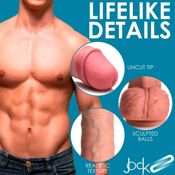 Uncut Dual Density Silicone Dildo w Balls Curve Toys Dildos