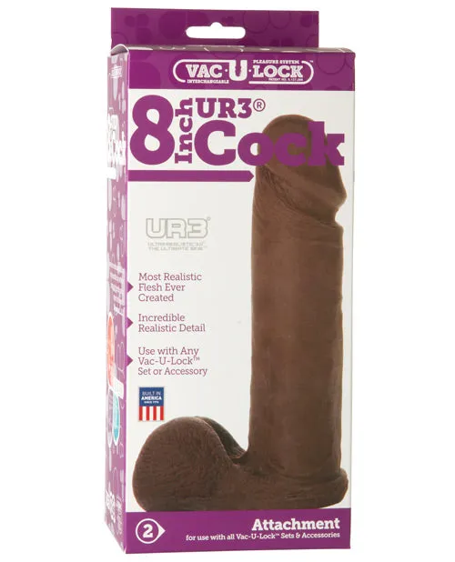 Vac U Lock Dildos VacULock Ultraskyn Dildo 8in Black Vac U Lock Dildos VacULock Ultraskyn Dildo 8in Black