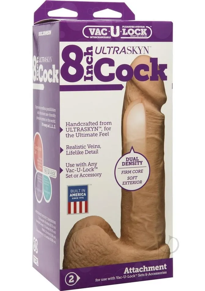 Vac U Lock Dildos VacULock Ultraskyn Dildo 8in Vanilla