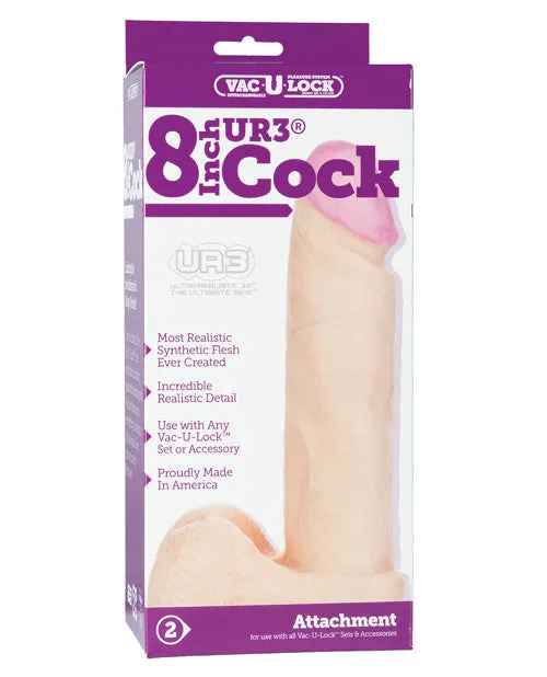 Vac U Lock Dildos VacULock Ultraskyn Dildo 8in Vanilla