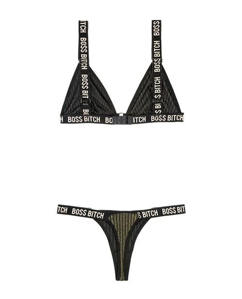 Vibes Boss Bitch Bralette Thong Panty BlackGold LXL Vibes By Fantasy Lingerie Vibrators Vibes Boss Bitch Bralette Thong Panty BlackGold LXL Vibes By Fantasy Lingerie Vibrators