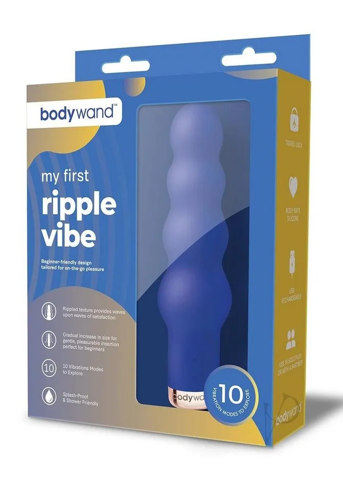 Vibrators Bodywand My First Ripple Vibe Silicone Rechargeable Vibrator Blue Bodywand Vibrators Bodywand My First Ripple Vibe Silicone Rechargeable Vibrator Blue Bodywand