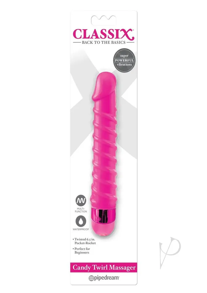 Vibrators Classix Classix Candy Twirl Massager Pink