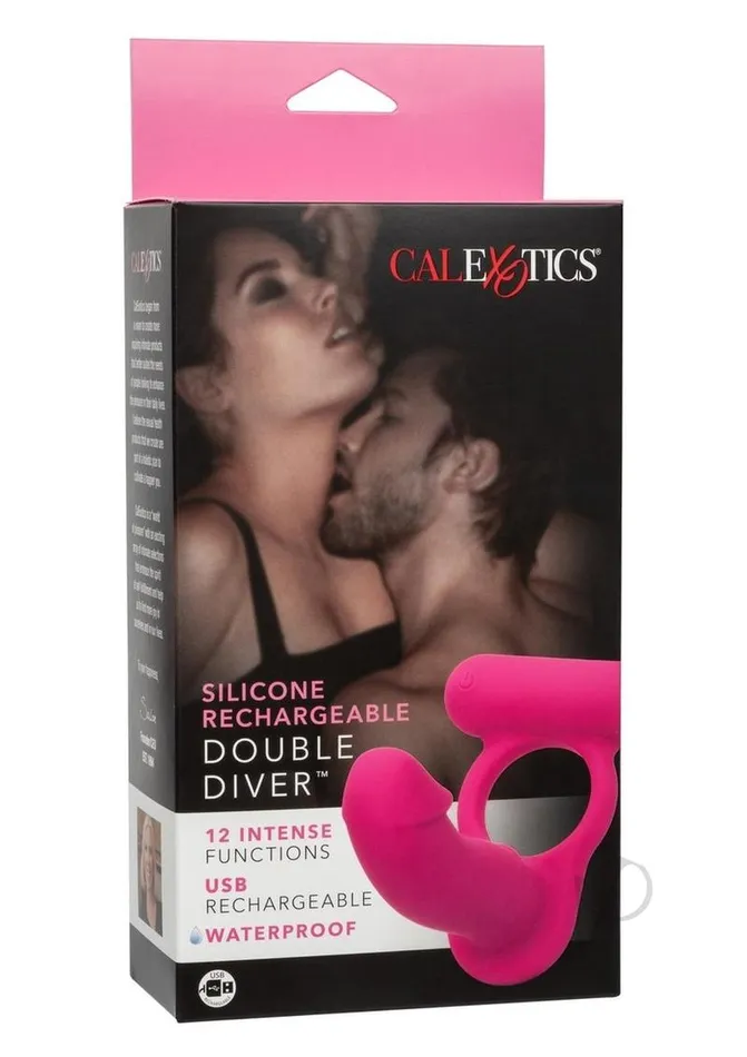 Vibrators Couples Enhancers Silicone Rechargeable Double Diver Couples Ring Pink Vibrators Couples Enhancers Silicone Rechargeable Double Diver Couples Ring Pink