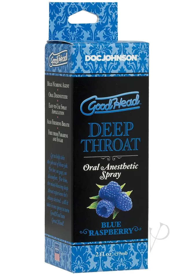 Vibrators Good Head GoodHead Deep Throat Oral Anesthetic Spray Blue Raspberry 2oz Vibrators Good Head GoodHead Deep Throat Oral Anesthetic Spray Blue Raspberry 2oz