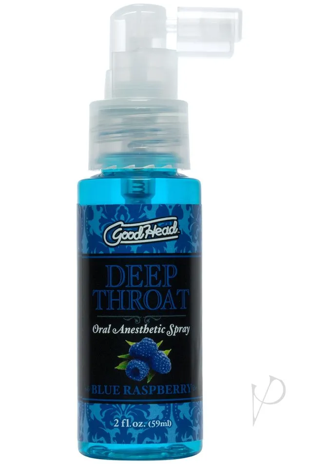 Vibrators Good Head GoodHead Deep Throat Oral Anesthetic Spray Blue Raspberry 2oz