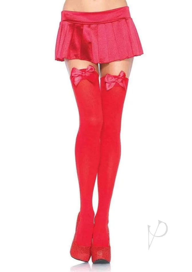 Vibrators Leg Avenue Leg Avenue Nylon Over The Knee with Bow OS Red