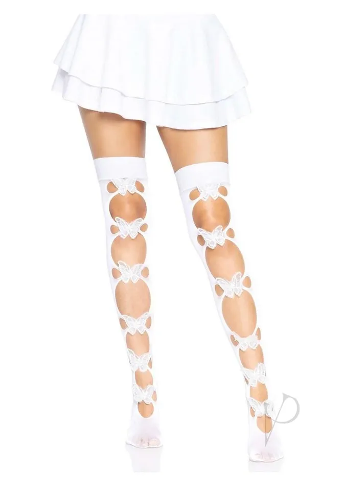 Vibrators Leg Avenue Leg Avenue Opaque Net CutOut Butterfly Applique Thigh Highs OS White Vibrators Leg Avenue Leg Avenue Opaque Net CutOut Butterfly Applique Thigh Highs OS White