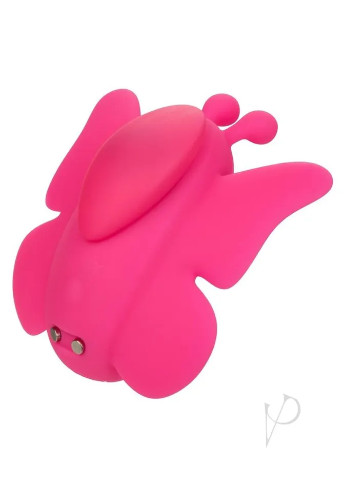 Vibrators Neon Vibes Neon Vibes The Flutter Vibe Rechargeable Silicone Butterfly Panty Vibe Pink