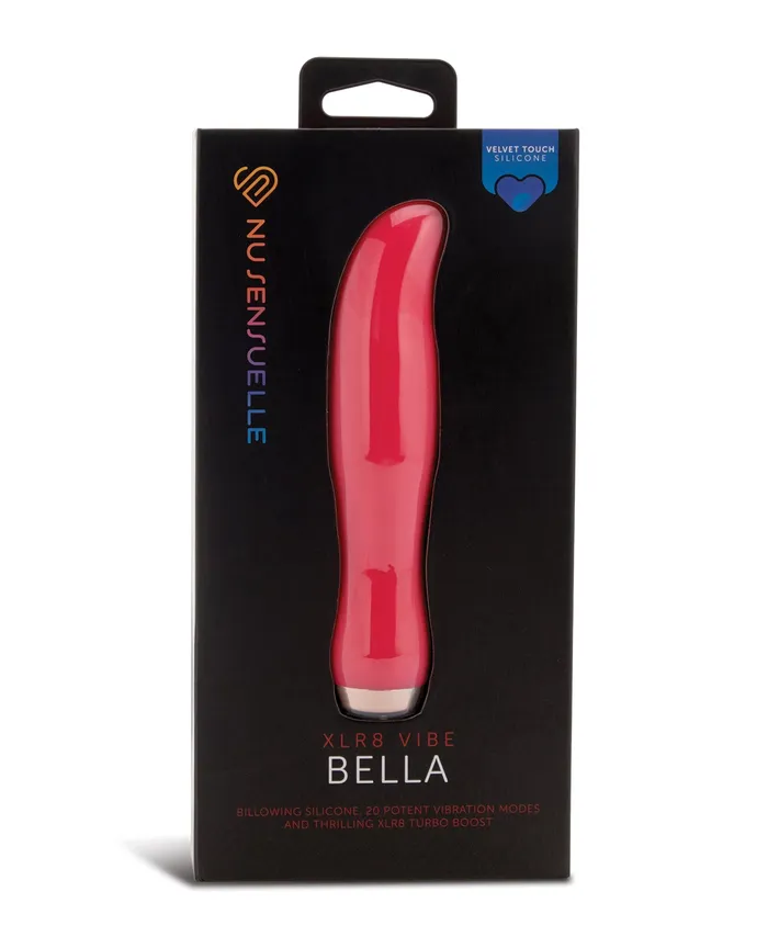 Vibrators Nu Sensuelle Nu Sensuelle Bella Velvet Touch with Turbo Rechargeable Silicone Vibrator Hot Pink