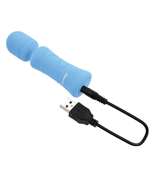 Vibrators Out of The Blue Rechargeable Silicone Wand Vibrator Blue Evolved