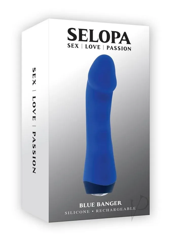 Vibrators Selopa Selopa Blue Banger Rechargeable Silicone Vibrator Blue