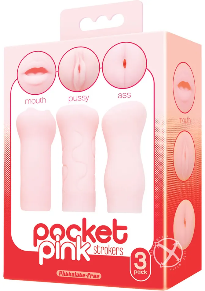 Vibrators The 9s The 9s Pocket Pink Mini Masturbator Trio Pink