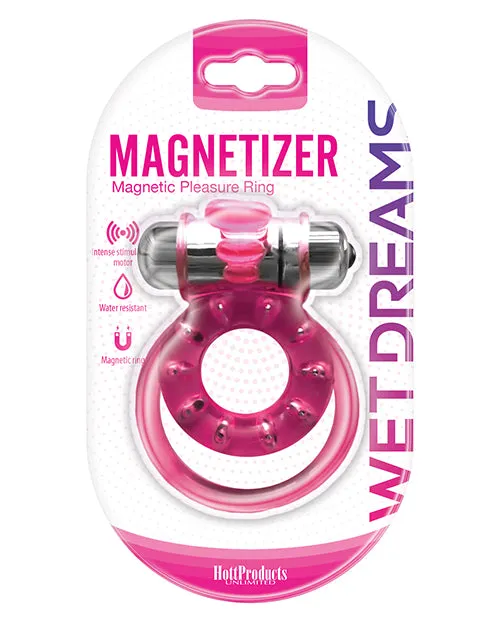 Wet Dreams Male Sex Toys Magnetized Cock Ring Intense Stimulation Water Resistant Pink