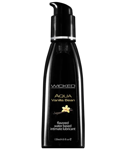 Wicked Aqua Dildos Wicked Aqua Water Based Flavored Lubricant Vanilla Bean 4 oz