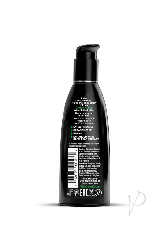 Wicked Aqua Water Based Flavored Lubricant Candy Apple 2oz Wicked Aqua Lubricants