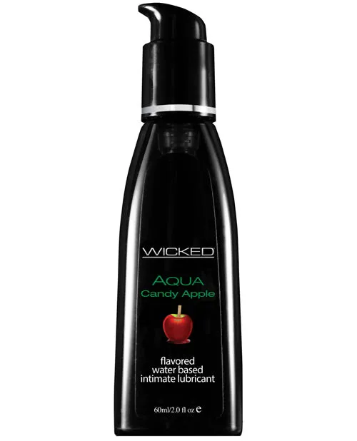 Wicked Aqua Water Based Flavored Lubricant Candy Apple 2oz Wicked Aqua Lubricants